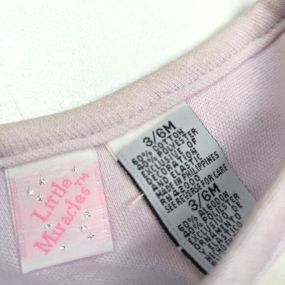 Vintage Little Miracles Outfit Baby Girls Sz 3-6m Purple Casual Everyday 90s - Picture 4 of 4